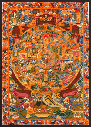 Wheel of Life Thangka – 67×94 cm, Fine Grade · MH-17457