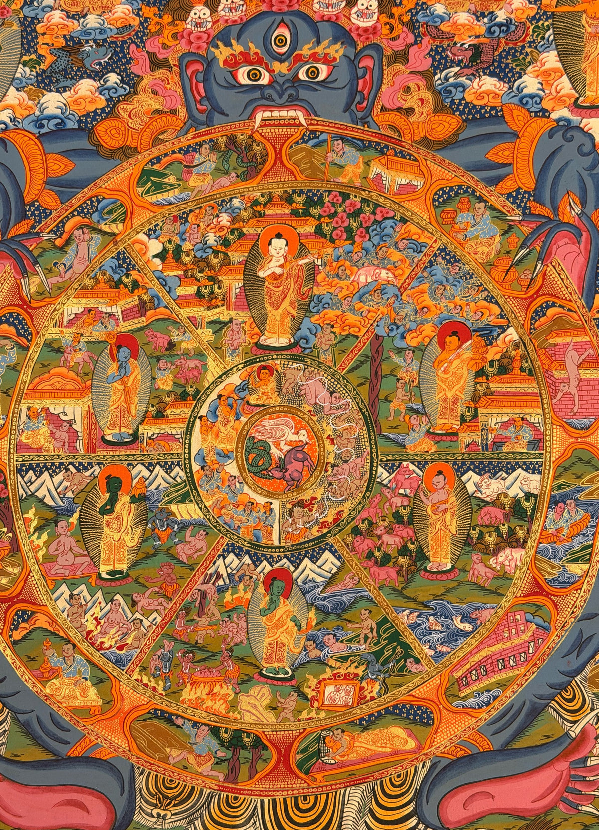 Wheel of Life thangka, close-up photo 5 of 5