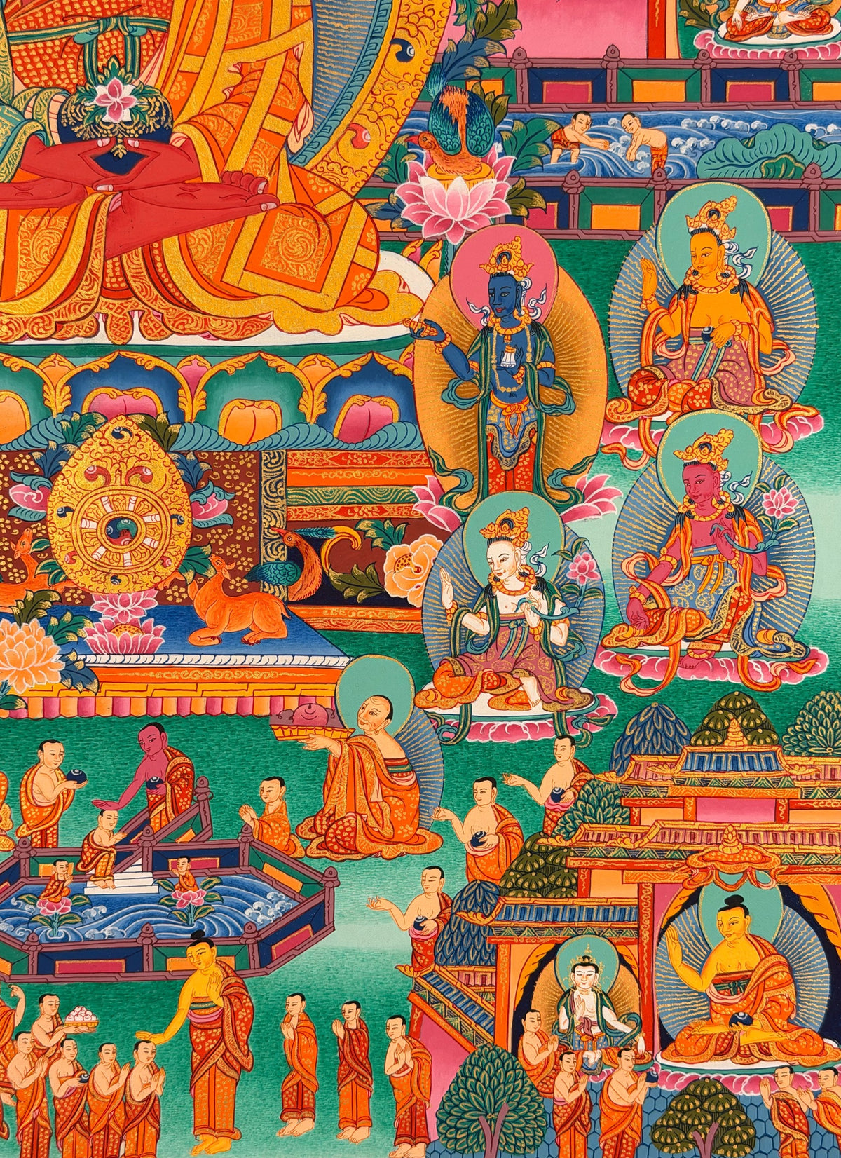 Amitabha Buddha thangka, close-up photo 2 of 5