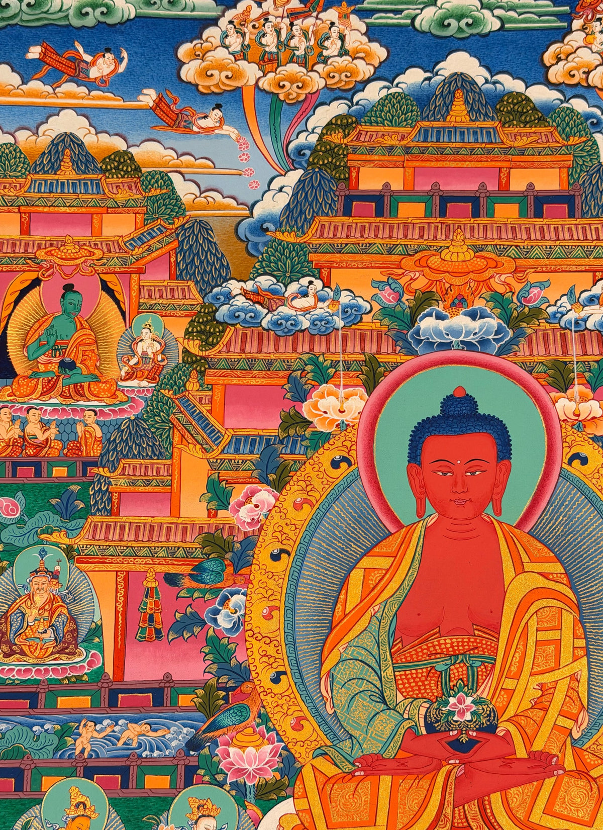 Amitabha Buddha thangka, close-up photo 3 of 5