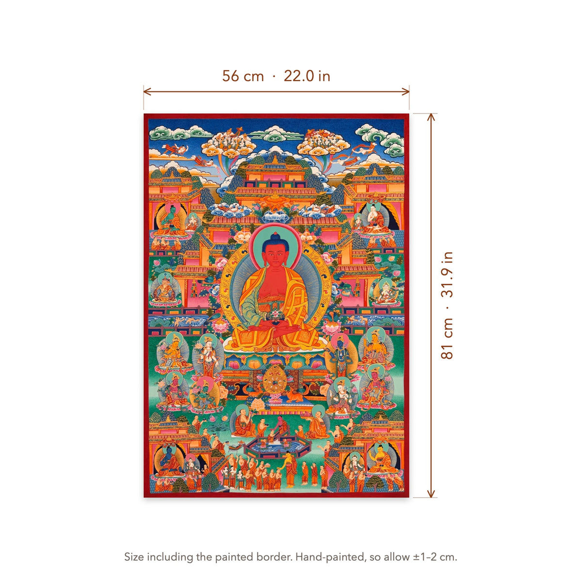 Size diagram: 56 × 81 cm (22.0 × 31.9 in), including the painted border