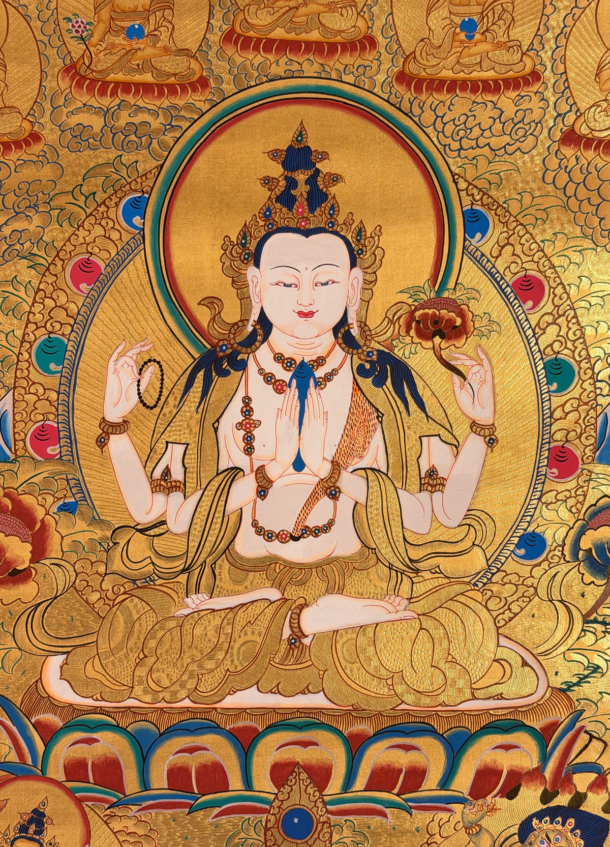 Chenrezig thangka, close-up photo 5 of 5