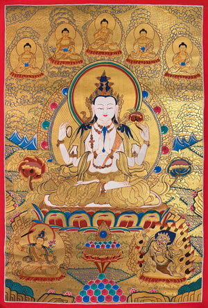 Chenrezig Thangka – 58×83 cm, Fine Grade