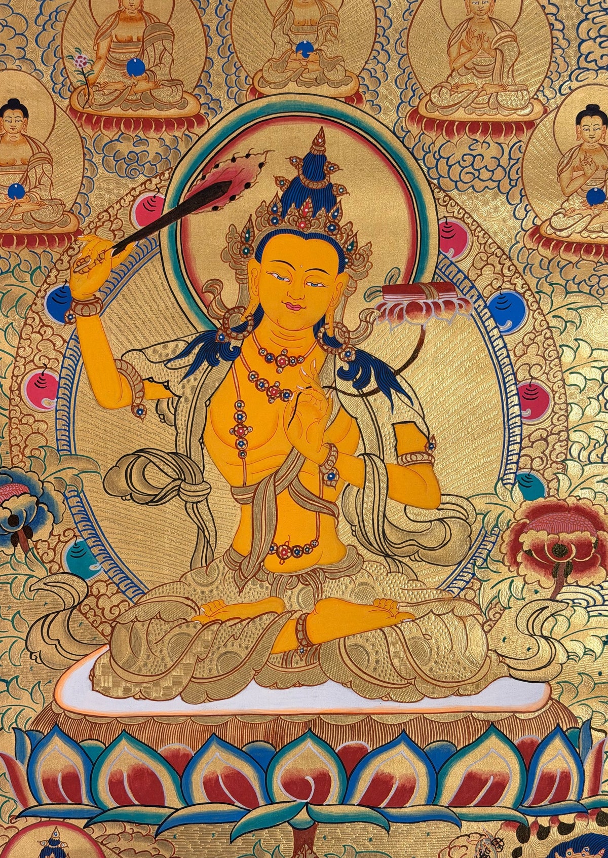 Manjushri thangka, close-up photo 5 of 5