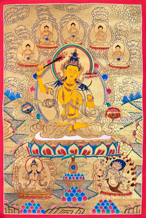 Manjushri Thangka – 58×83 cm, Fine Grade