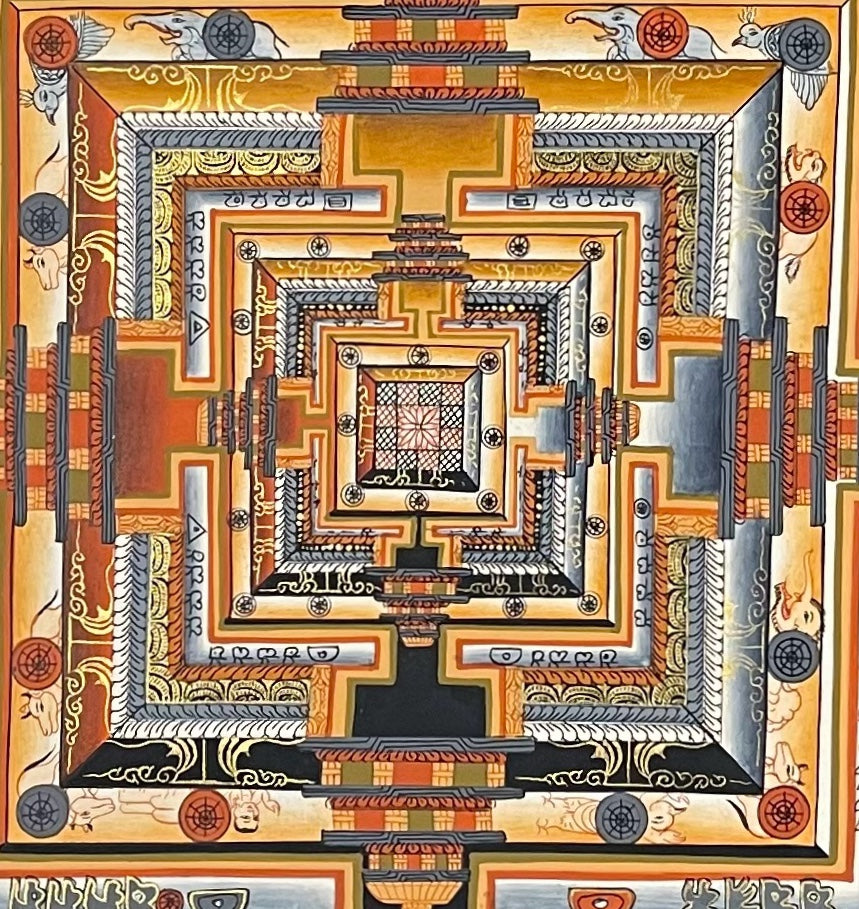Kalachakra Mandala thangka, detail: centre