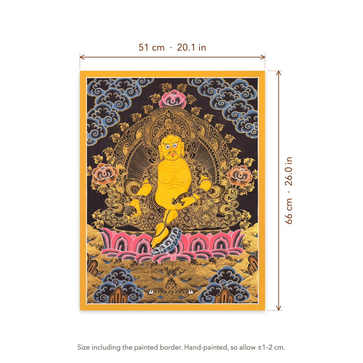 Size diagram: 51 × 66 cm (20.1 × 26.0 in), including the painted border