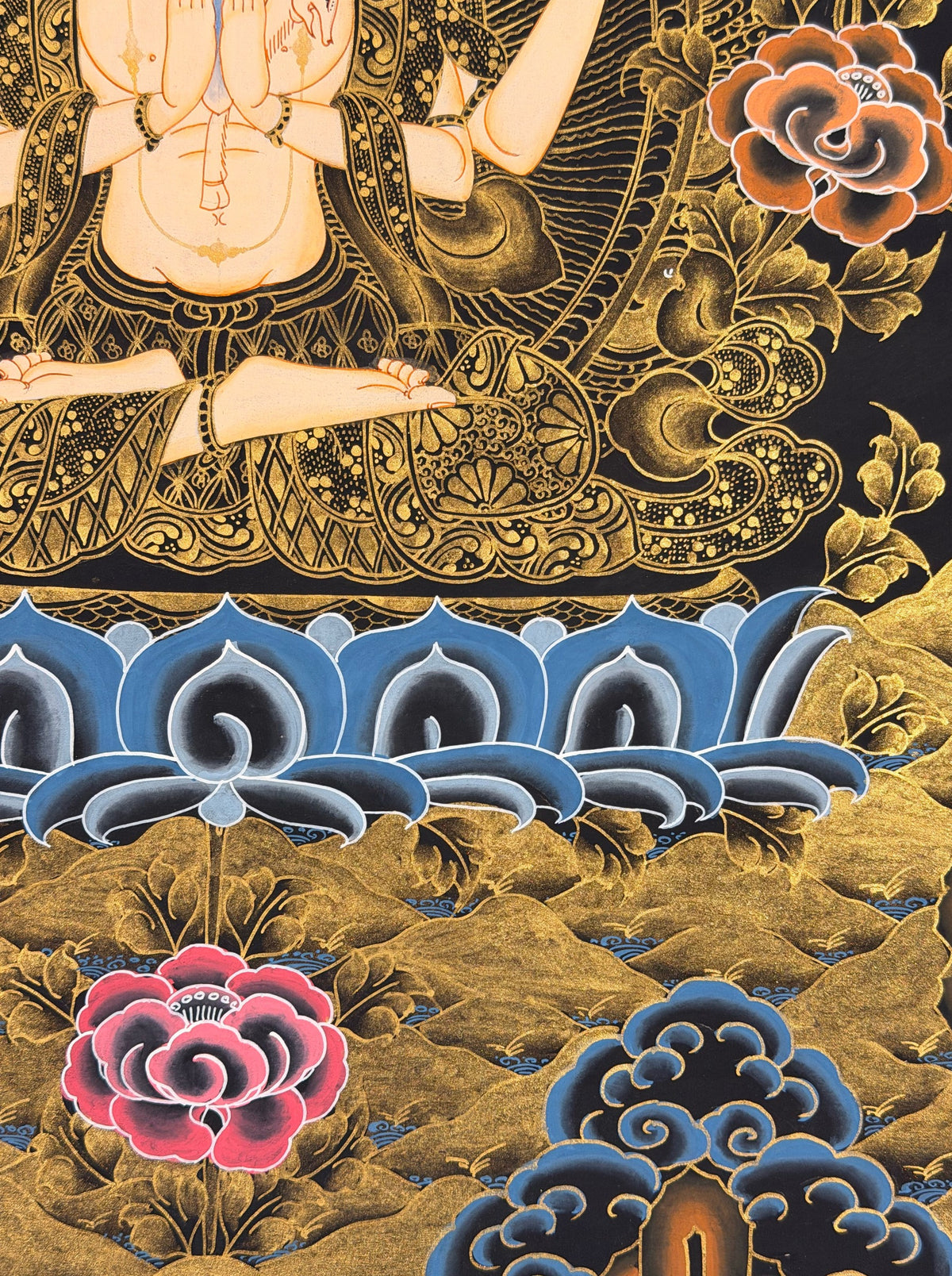 Chenrezig thangka, close-up photo 2 of 5