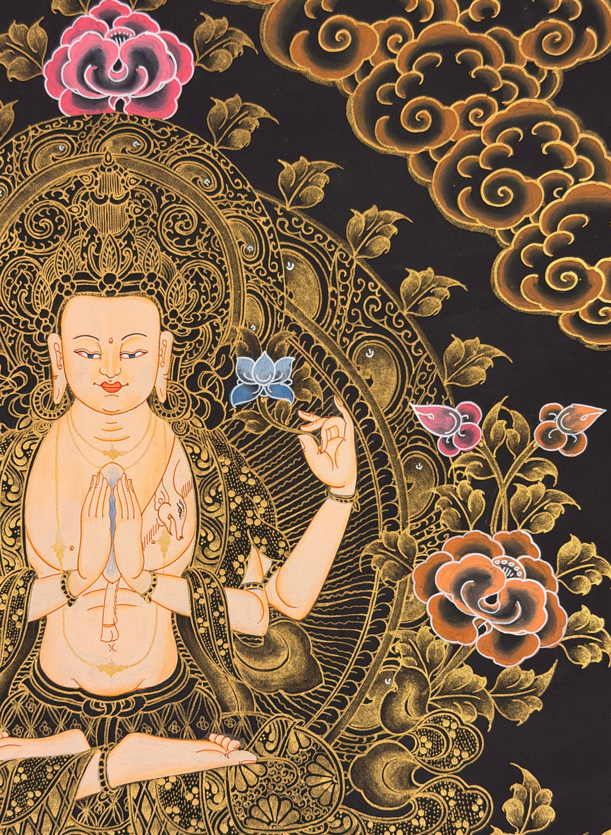 Chenrezig thangka, close-up photo 4 of 5