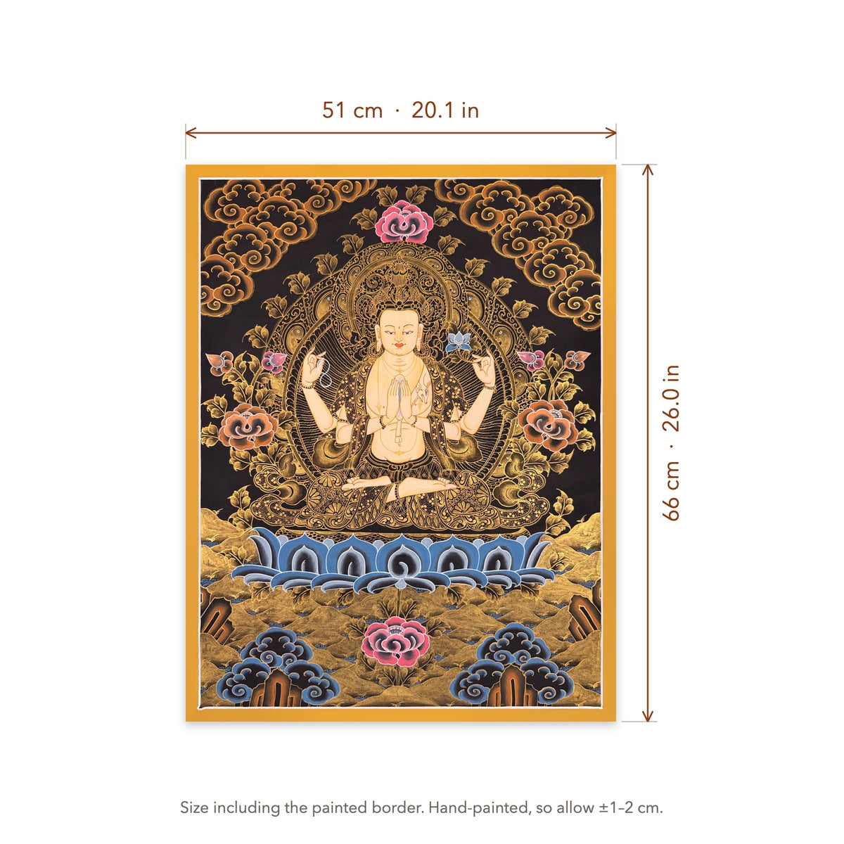 Size diagram: 51 × 66 cm (20.1 × 26.0 in), including the painted border