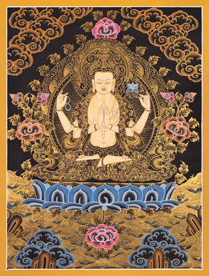 Chenrezig Thangka – 51×66 cm, Classic Grade · MH-17818