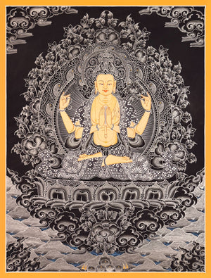 Chenrezig Thangka – 51×66 cm, Classic Grade · MH-17819