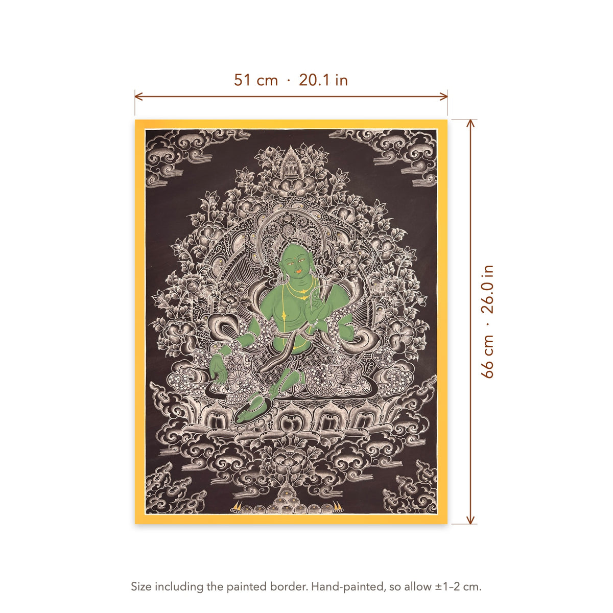 Size diagram: 51 × 66 cm (20.1 × 26.0 in), including the painted border