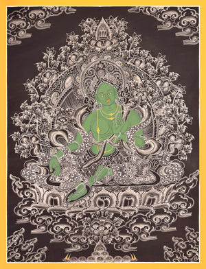绿度母唐卡 – 51×66 cm · 经典 · MH-17821