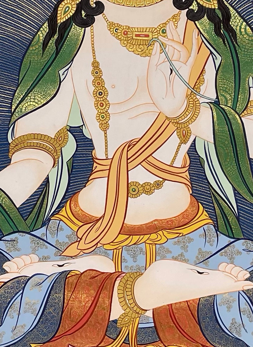 White Tara thangka, detail: centre