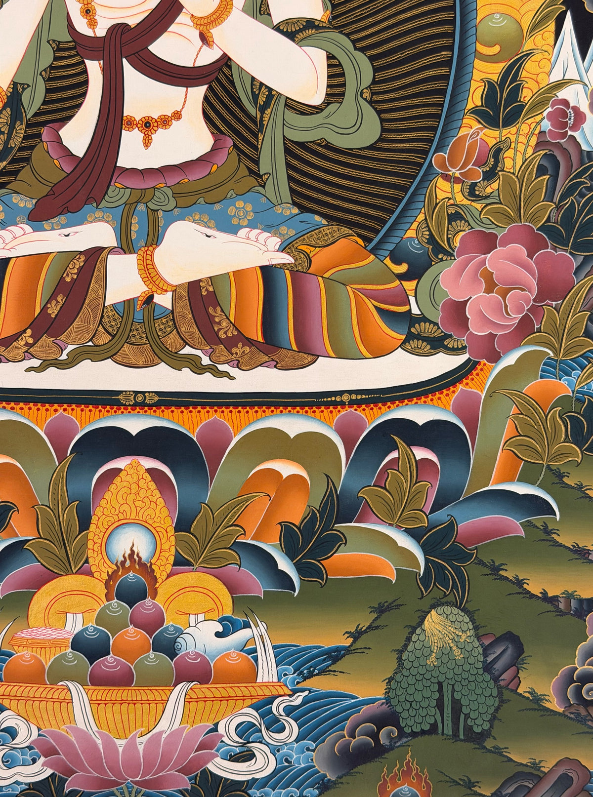 White Tara thangka, close-up photo 2 of 5
