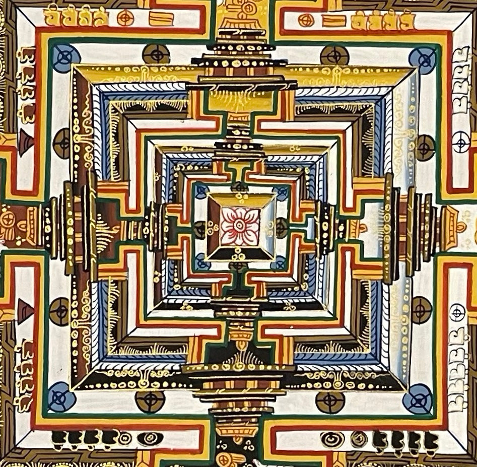 Kalachakra Mandala thangka, detail: centre