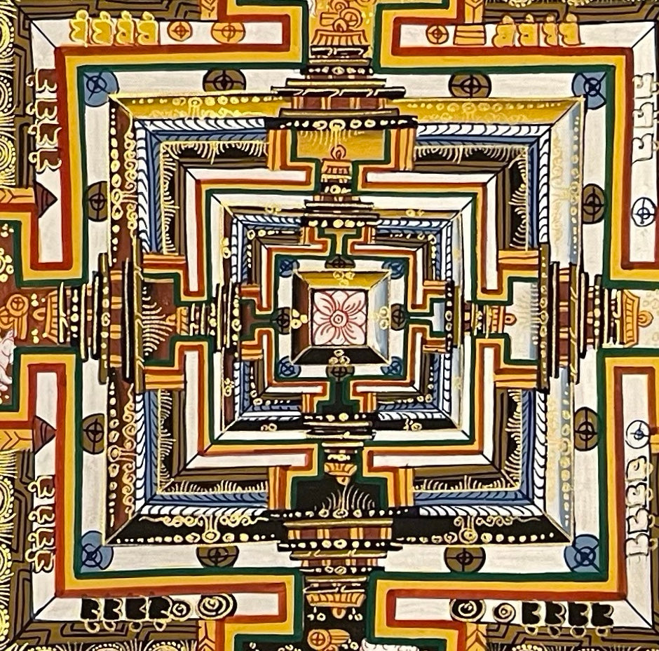 Kalachakra Mandala thangka, detail: centre