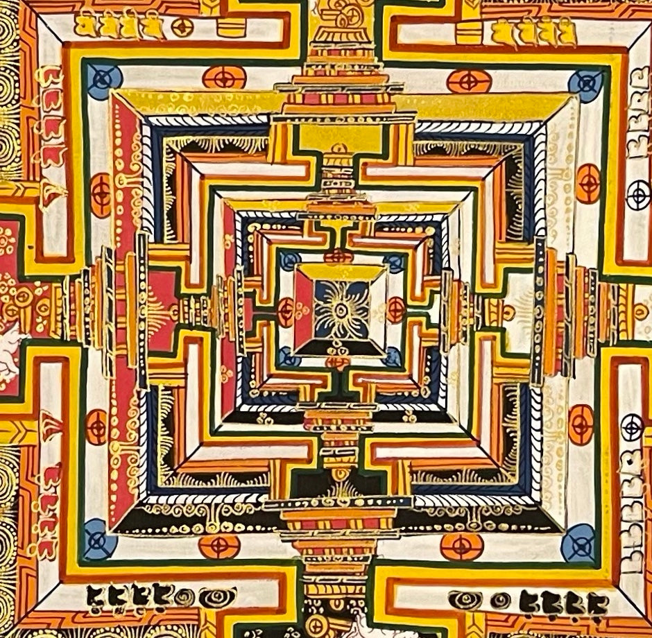Kalachakra Mandala thangka, detail: centre