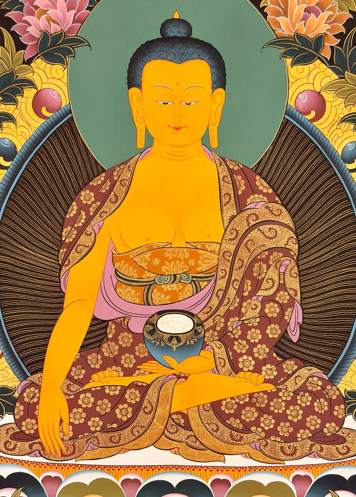 Shakyamuni Buddha thangka, close-up photo 5 of 5