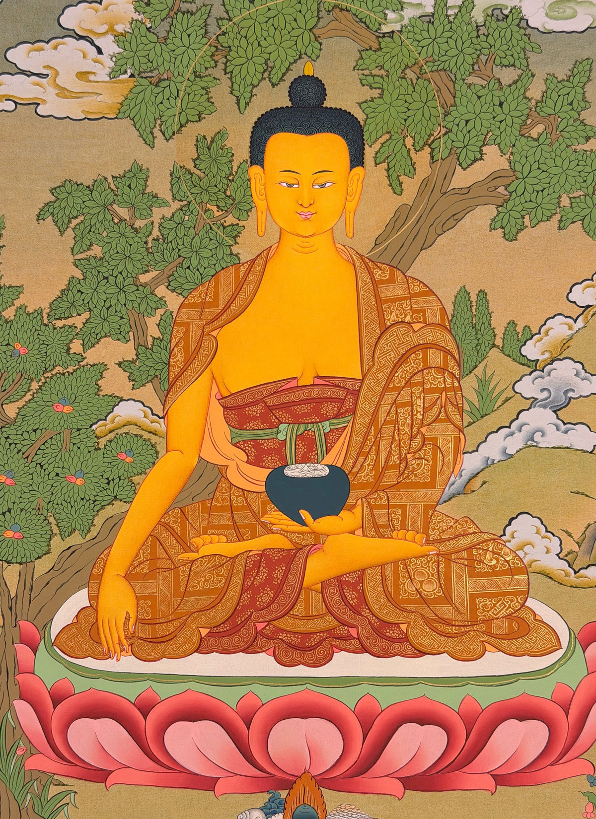 Shakyamuni Buddha thangka, close-up photo 5 of 5