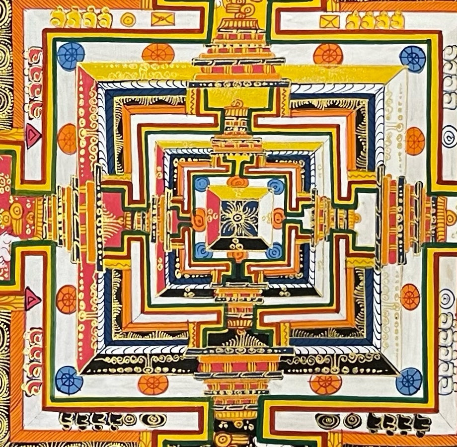 Kalachakra Mandala thangka, detail: centre