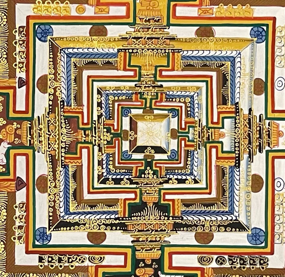 Kalachakra Mandala thangka, detail: centre