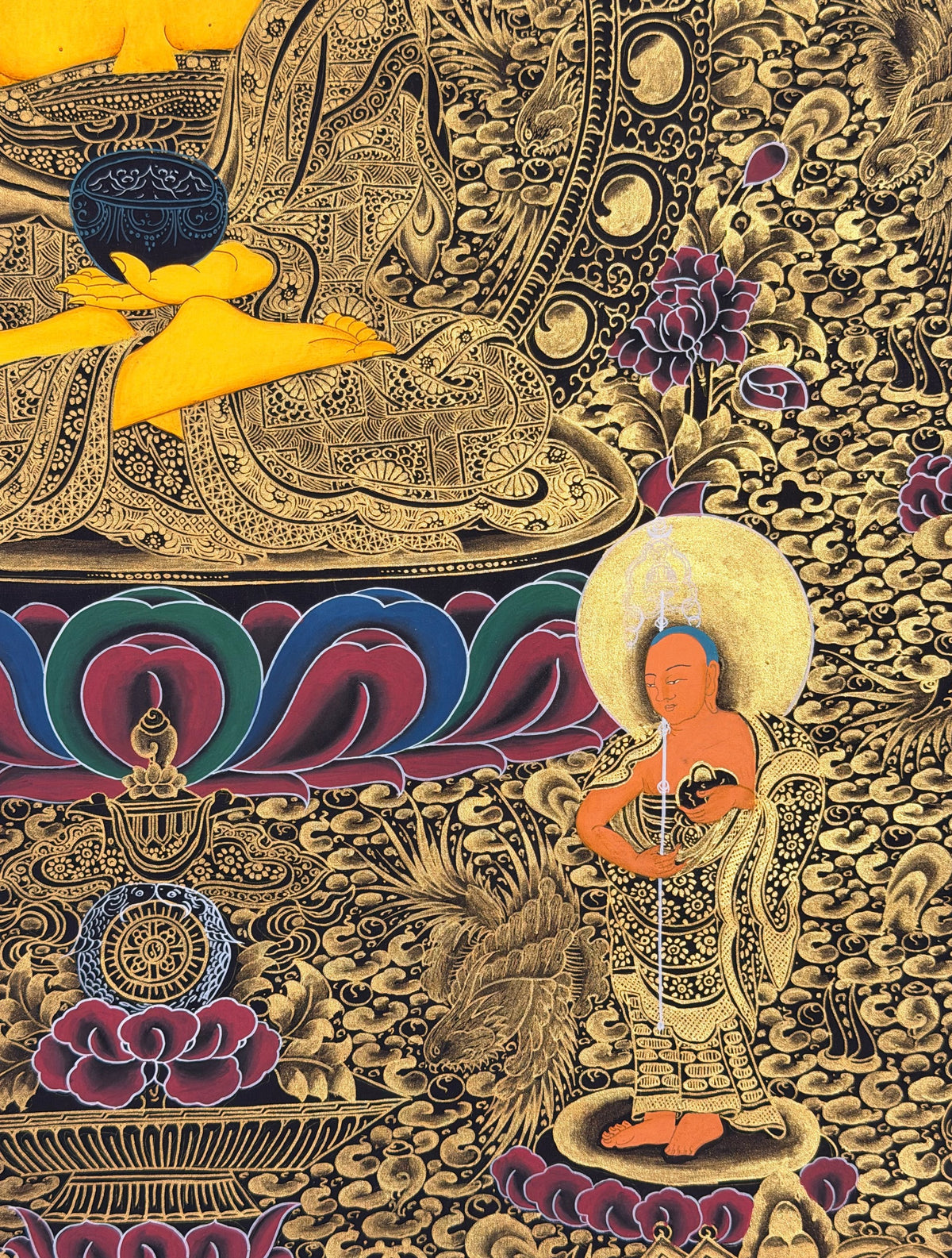 Shakyamuni Buddha thangka, close-up photo 2 of 5