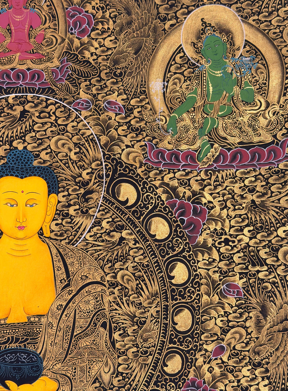 Shakyamuni Buddha thangka, close-up photo 4 of 5