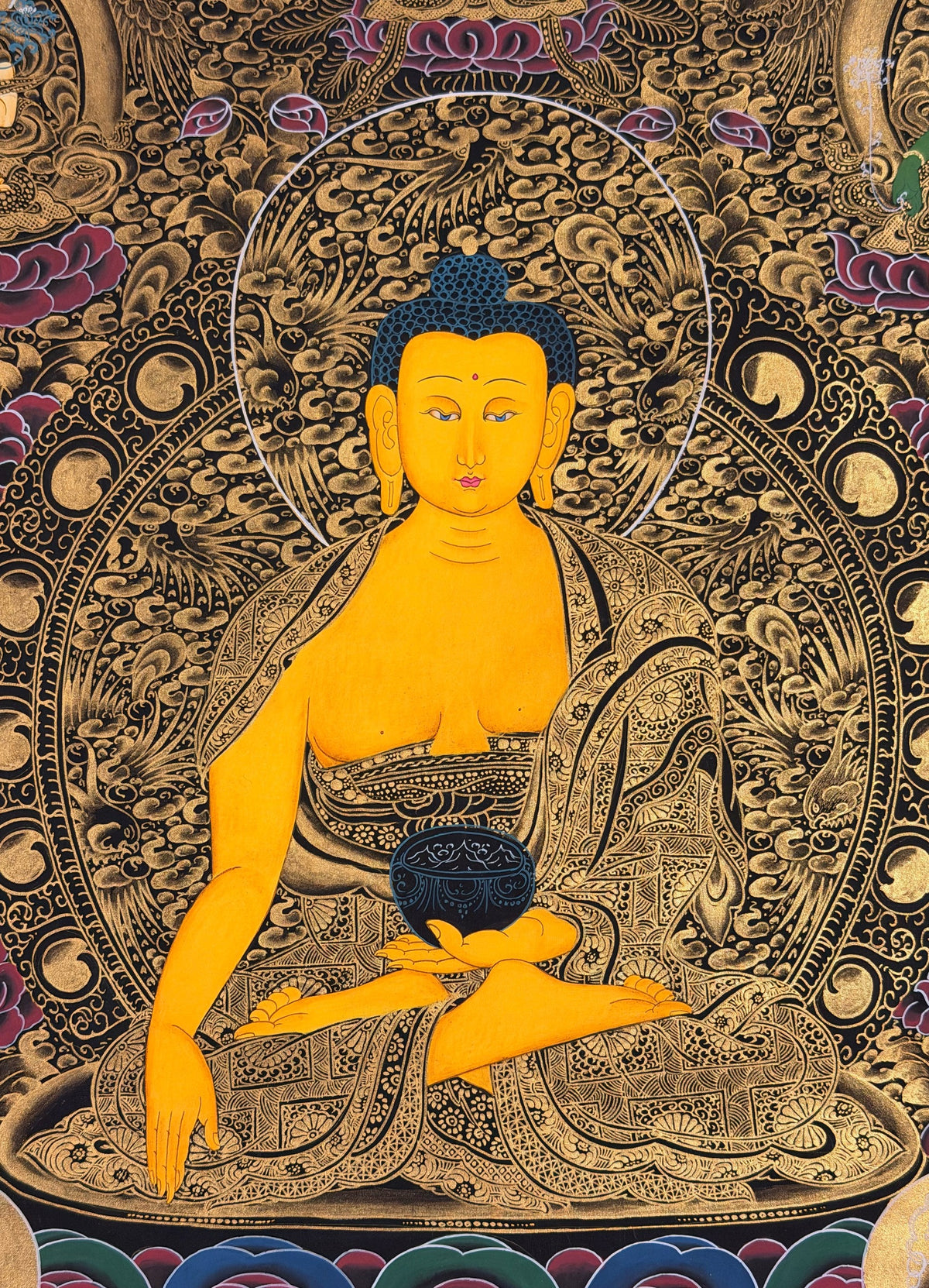 Shakyamuni Buddha thangka, close-up photo 5 of 5