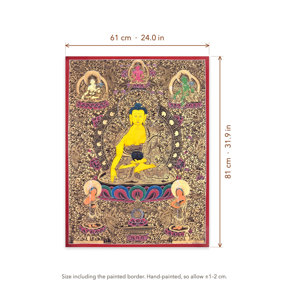 Size diagram: 61 × 81 cm (24.0 × 31.9 in), including the painted border