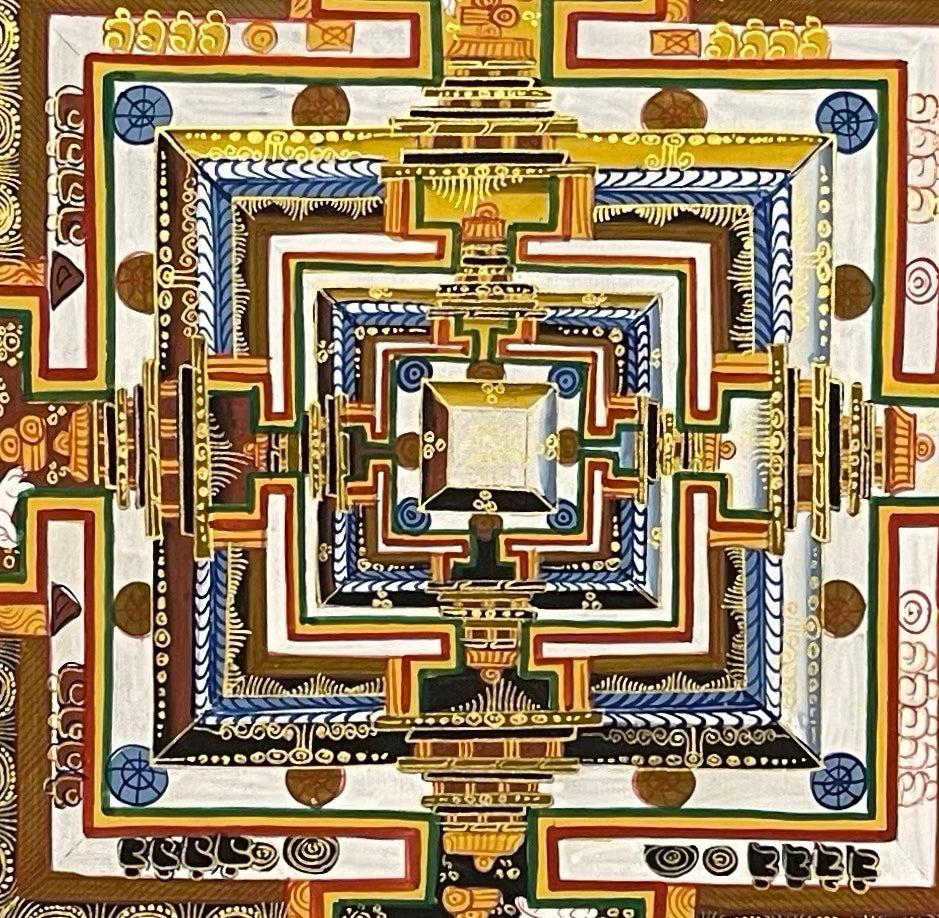 Kalachakra Mandala thangka, detail: centre