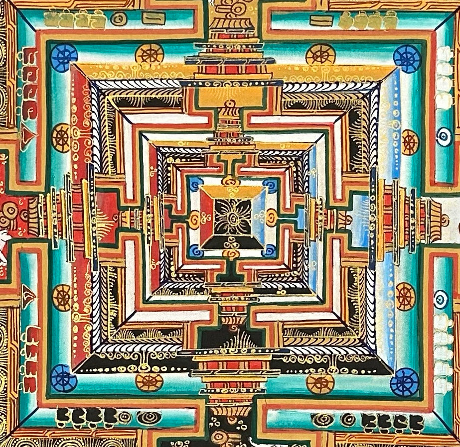 Kalachakra Mandala thangka, detail: centre