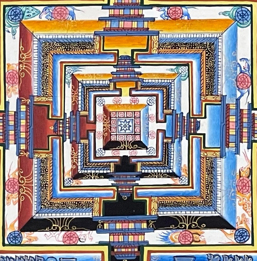 Kalachakra Mandala thangka, detail: centre