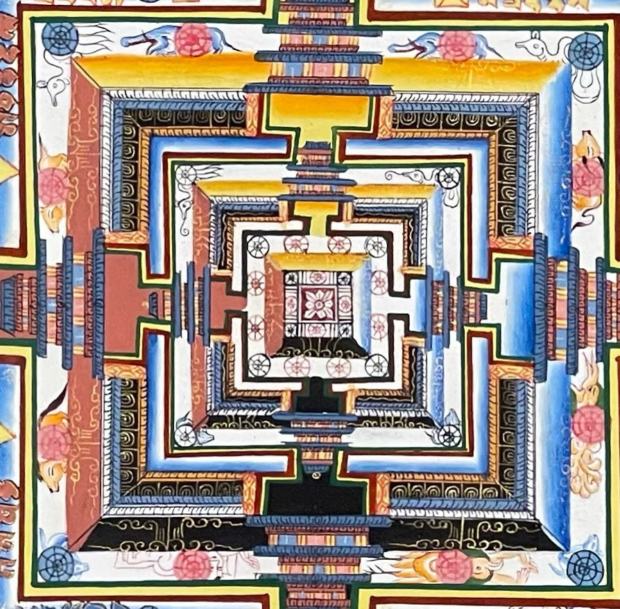 Kalachakra Mandala thangka, detail: centre