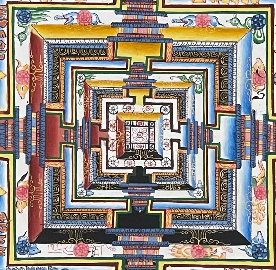 Kalachakra Mandala thangka, detail: centre