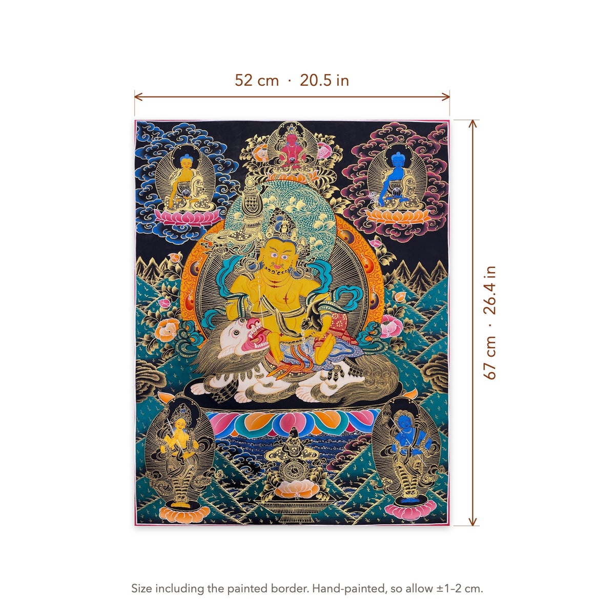Size diagram: 52 × 67 cm (20.5 × 26.4 in), including the painted border