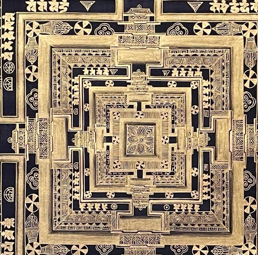 Kalachakra Mandala thangka, detail: centre