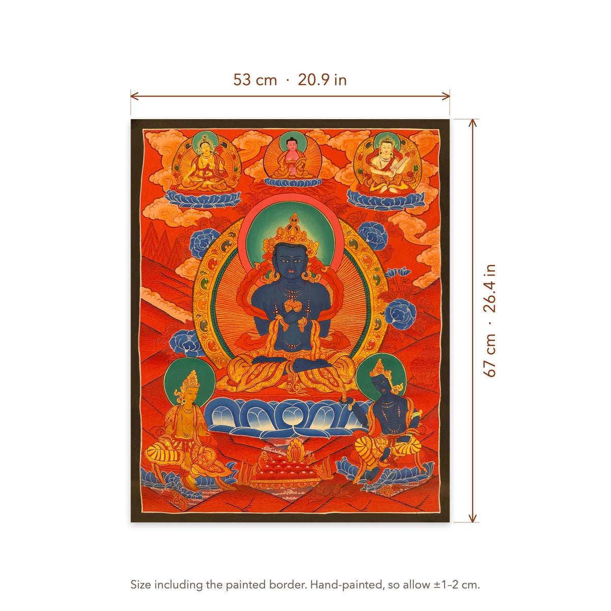 Size diagram: 53 × 67 cm (20.9 × 26.4 in), including the painted border