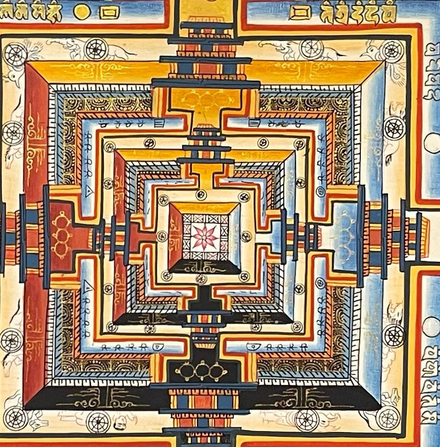 Kalachakra Mandala thangka, detail: centre