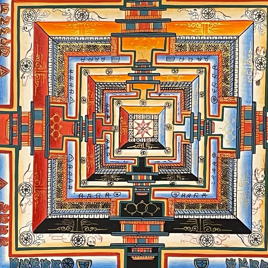 Kalachakra Mandala thangka, detail: centre
