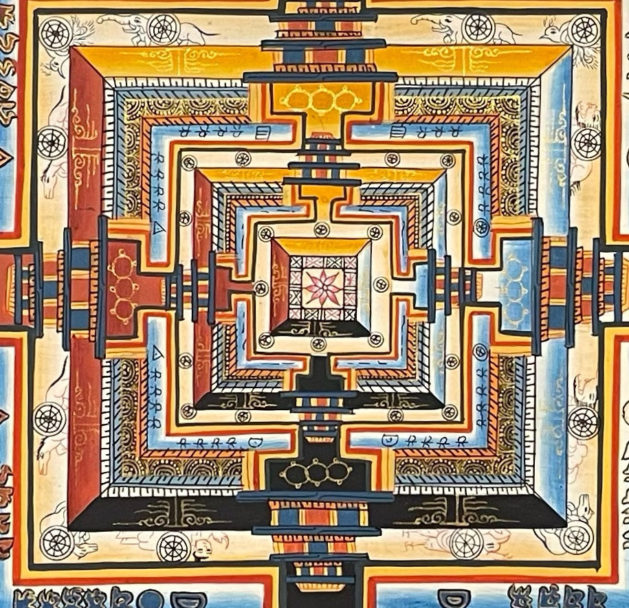 Kalachakra Mandala thangka, detail: centre