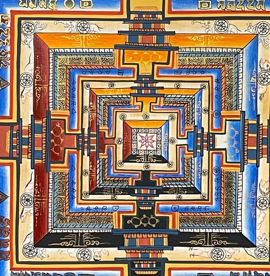 Kalachakra Mandala thangka, detail: centre