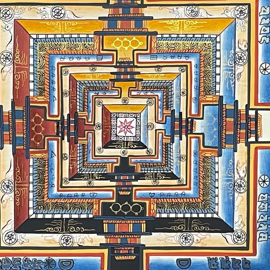 Kalachakra Mandala thangka, detail: centre