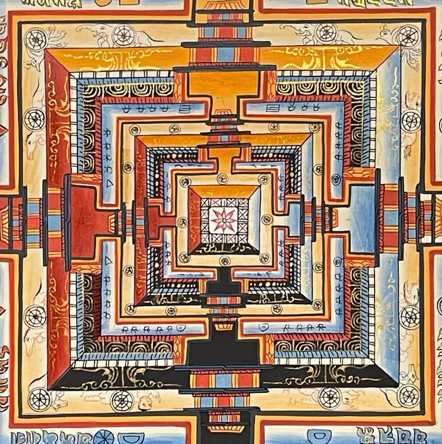 Kalachakra Mandala thangka, detail: centre