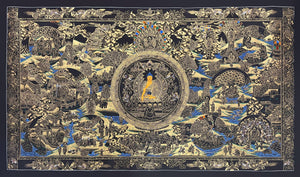 Buddha Life Story Thangka – 110×66 cm, Fine Grade