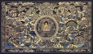 Buddha Life Story Thangka – 110×66 cm, Classic Grade