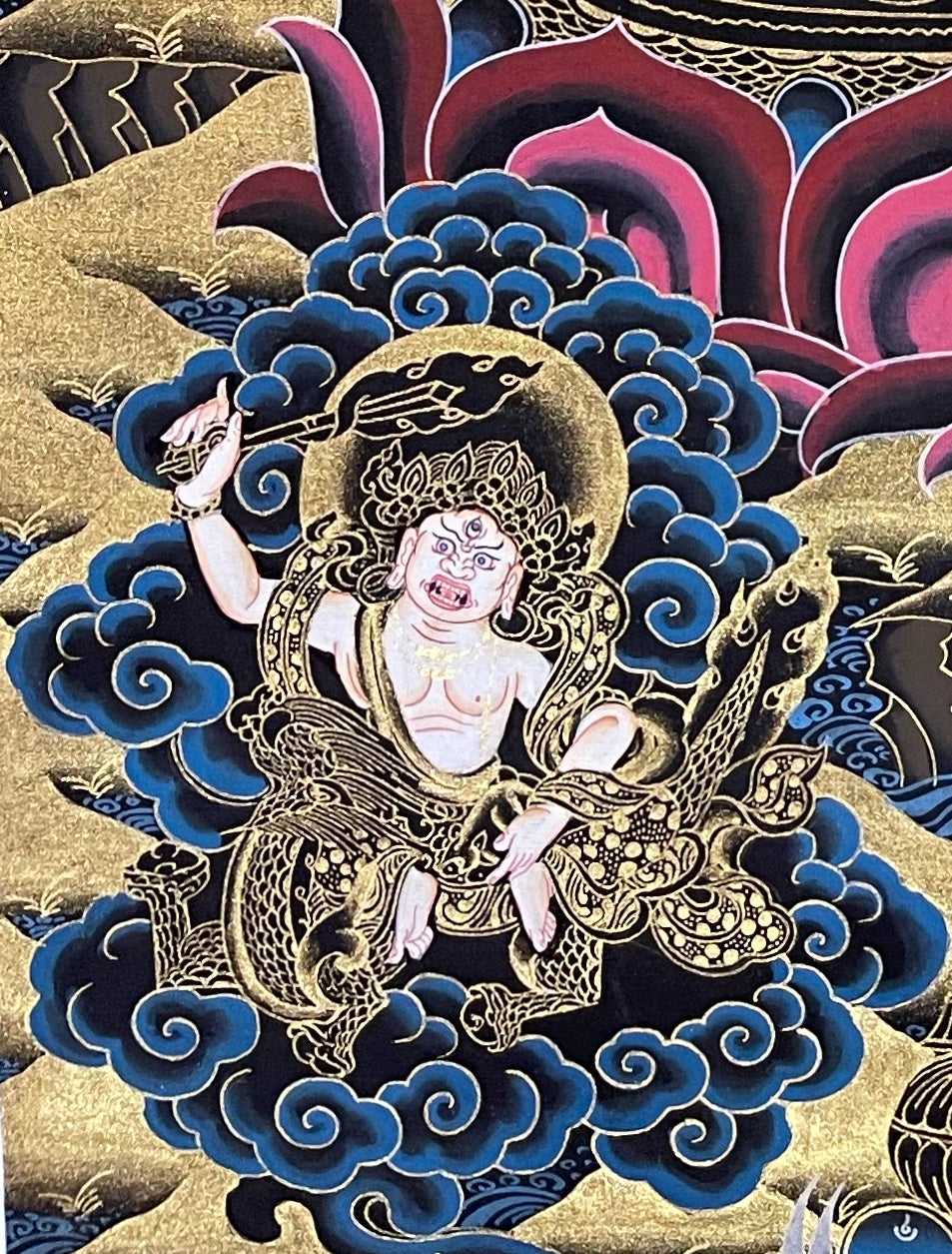 Jambhala thangka, detail: bottom-left corner
