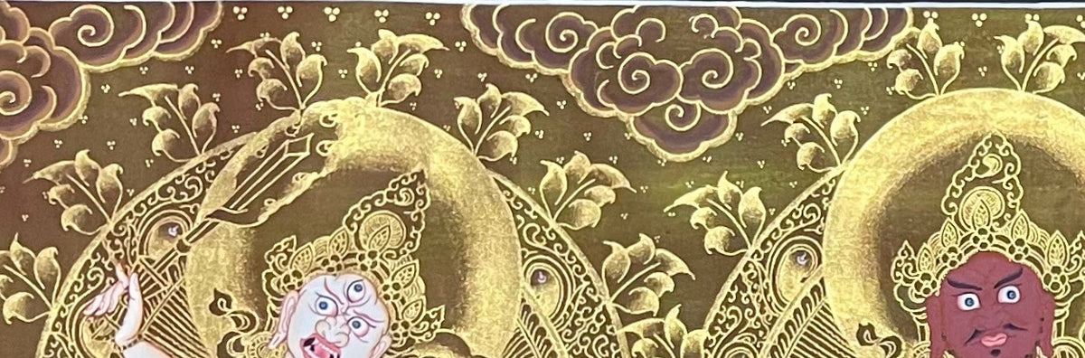Jambhala Set thangka, detail: top-left corner