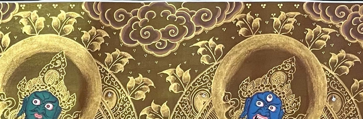 Jambhala Set thangka, detail: top-right corner